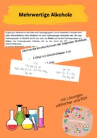 Vorschau - Arbeitsblätter - Mehrwertige Alkohole - Einführung und Benennung - Deckblatt