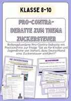 Vorschau - Stundenentwürfe - Pro-Contra-Debatte zum Thema Zuckersteuer - Deckblatt