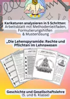 Vorschau - Arbeitsblätter - Lehnswesen im Mittelalter – Lehenspyramide Karikatur - Deckblatt