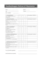 Vorschau - Arbeitsblätter - Feedbackbogen Referat & Präsentation (fächerübergreifend, veränderbar) - Seite 1