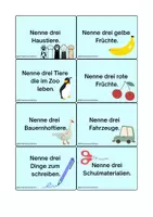 Vorschau - Stationenlernen - Nenne drei... Lern- & Spielkarten - Seite 1