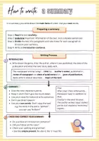Vorschau - Arbeitsblätter - How to write a summary - Merkblatt/ Guide (ideal für alle Jahrgangsstufen) - Seite 1