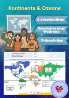 Vorschau - Arbeitsblätter - Kontinente & Ozeane (Arbeitsblätter, Präsentation & Film) - Deckblatt
