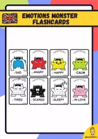 Vorschau - Bildkarten - Emotions monster Flashcard - Deckblatt