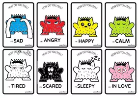 Vorschau - Bildkarten - Emotions monster Flashcard - Seite 1