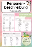 Vorschau - Arbeitsblätter - Personenbeschreibung: Arbeitsblätter Gesamtbeschreibung - Deckblatt