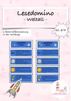 Vorschau - Spiele - Leseförderung Lesedomino Weltall (Kl. 3/4) - Deckblatt