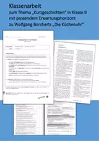 Vorschau - Klassenarbeiten - Klassenarbeit Kurzgeschichten Klasse 9 mit EWH - Die Küchenuhr - Deckblatt