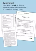 Vorschau - Klassenarbeiten - Klassenarbeit Tschick Klasse 8 mit EWH - Kapitel 41 - Tschicks Outing - Deckblatt