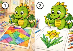 Vorschau - Mal- und Bastelvorlagen - Schritt für Schritt zum Kunstwerk: Eine bunte Frühlingscollage - Seite 1