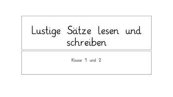 Vorschau - Stationenlernen - Lustige Sätze lesen und schreiben - Deckblatt
