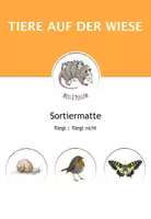 Vorschau - Arbeitsblätter - Sortiermatte: Tiere auf der Wiese - Wer fliegt? - Deckblatt