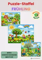 Vorschau - Spiele - Laufspiel: Puzzle-Staffel Frühling - Deckblatt