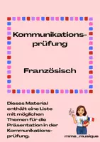 Vorschau - Prüfungsvorbereitung - Mögliche Themen Kommunikationsprüfung Französisch - Deckblatt