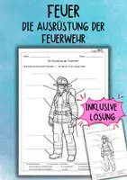 Vorschau - Arbeitsblätter - Feuer - Die Ausrüstung der Feuerwehr - Arbeitsblatt - Deckblatt