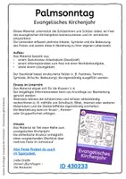 Vorschau - Arbeitsblätter - Palmsonntag - Evangelisches Kirchenjahr - Steckbrief & Infotext - Seite 1