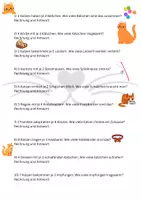 Vorschau - Arbeitsblätter - Katzen-Einmaleins - Seite 1