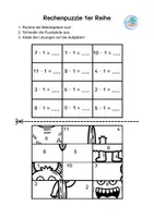 Vorschau - Arbeitsblätter - Monstermäßige Rechenpuzzle (kleines Einmaleins) - Seite 2
