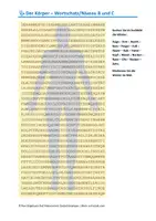 Vorschau - Arbeitsblätter - Körperteile-Suchbild, Wörtersuche, kostenlos - Deckblatt