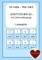 Vorschau - Spiele - Addition Zahlenraum 20 mit Zehnerübergang Ich habe wer hat - Deckblatt