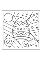 Vorschau - Arbeitsblätter - Ostereier Ausmalbilder Pop-Art Klasse 3/4 Frühling - Seite 1