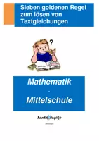 Vorschau - Stundenentwürfe - Sieben goldenen Regeln zum lösen von Textgleichungen - Deckblatt