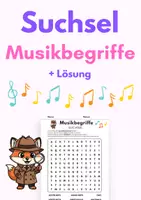 Vorschau - Arbeitsblätter - Suchsel - Musikbegriffe mit Lösung - Deckblatt