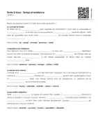 Aperçu - Feuilles d'exercices - Temps et existence (textes à trous, exercices, vidéo explicative) - Page 1