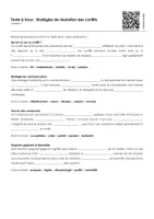 Aperçu - Feuilles d'exercices - Stratégies de résolution des conflits (textes à trous, exercices, vidéo explicative) - Page 1