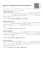 Aperçu - Feuilles d'exercices - Stratégies de prévention de la dépendance (textes à trous, exercices, vidéo explicative) - Page 1