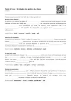 Aperçu - Feuilles d'exercices - Stratégies de gestion du stress (textes à trous, exercices, vidéo explicative) - Page 1