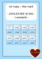 Vorschau - Spiele - Zahlen bis 10.000 Ich habe wer hat Lesespiel - Deckblatt