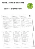 Aperçu - Feuilles d'exercices - Science et philosophie (textes à trous, exercices, vidéo explicative) - Page de couverture