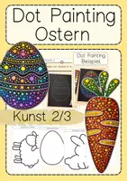 Vorschau - Arbeitsblätter - Kunst Ostern Dot Painting Klasse 2 & 3 Osterhase Osterei - Deckblatt