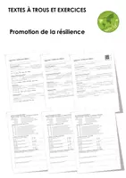 Aperçu - Feuilles d'exercices - Promotion de la résilience (textes à trous, exercices, vidéo explicative) - Page de couverture