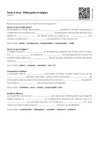 Aperçu - Feuilles d'exercices - Philosophie et religion (textes à trous, exercices, vidéo explicative) - Page 1