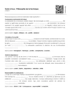 Aperçu - Feuilles d'exercices - Philosophie de la technique (textes à trous, exercices, vidéo explicative) - Page 1