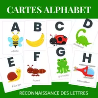 Aperçu - Cartes / Images - cartes alphabet, A à Z, cartes illustrées, centres de littératie, PS MS GS, alphabet français - Page de couverture