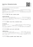 Aperçu - Feuilles d'exercices - Philosophie de la justice (textes à trous, exercices, vidéo explicative) - Page 1