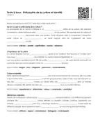 Aperçu - Feuilles d'exercices - Philosophie de la culture et identité (textes à trous, exercices, vidéo explicative) - Page 1