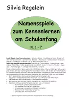 Vorschau - Spiele - Namensspiele zum Kennenlernen am Schulanfang, Kl. 1 - 7 - Deckblatt