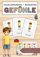Vorschau - Präsentationen/Tafelbilder - Materialpaket - Gefühle - Bildkarten auf Deutsch und Englisch (mit Silbenschrift) - Seite 1