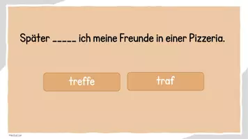 Vorschau - Präsentationen/Tafelbilder - Zeitformen Präsens Präteritum - Interaktives Quiz - Seite 2