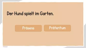 Vorschau - Präsentationen/Tafelbilder - Zeitformen Präsens Präteritum (regelmäßig) - Interaktives Quiz - Seite 2