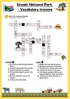 Vorschau - Arbeitsblätter - Kruger National Park - Vocabulary Crossword - Seite 1