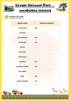 Vorschau - Arbeitsblätter - Kruger National Park - vocabulary training - Deckblatt