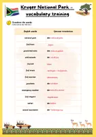 Vorschau - Arbeitsblätter - Kruger National Park - vocabulary training - Seite 2