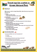 Vorschau - Arbeitsblätter - Travel tips for the Kruger National Park - Mediation_differenziert - Deckblatt