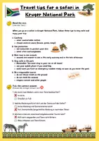 Vorschau - Arbeitsblätter - Travel tips for the Kruger National Park - Mediation_differenziert - Seite 1
