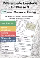 Vorschau - Arbeitsblätter - Pflanzen im Frühling – Lesetexte Klasse 3 | Fotosynthese & Bestäubung| Sachunterricht & Deutsch | differenziert - Deckblatt